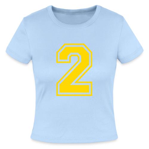 Number 2 in a classic athletic collegiate font - Slim Fit Rib Women's T-Shirt
