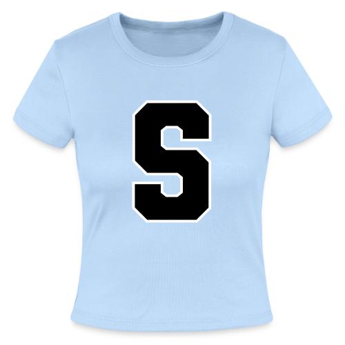 Varsity Letter S Collegiate Alphabet Art - Slim Fit Rib Women's T-Shirt