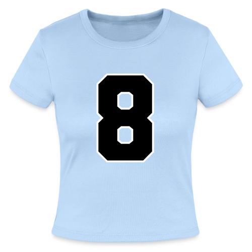 Varsity Number 8 College Style - Slim Fit Rib Women's T-Shirt
