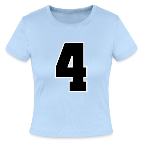 Varsity Number 4 College Style - Slim Fit Rib Women's T-Shirt