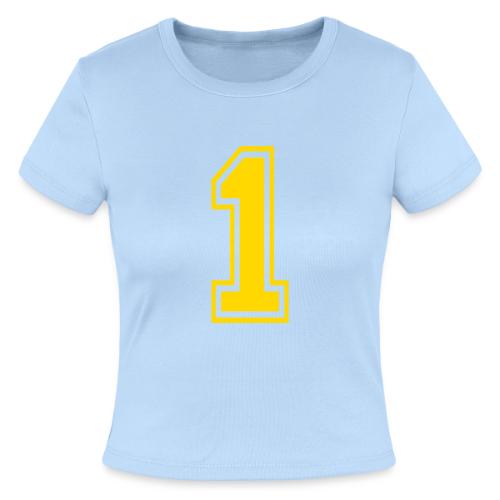 Number 1 in a classic athletic collegiate font - Slim Fit Rib Women's T-Shirt