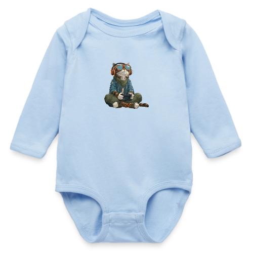 Cat: Purrfect Player - Long Sleeve Baby Bodysuit