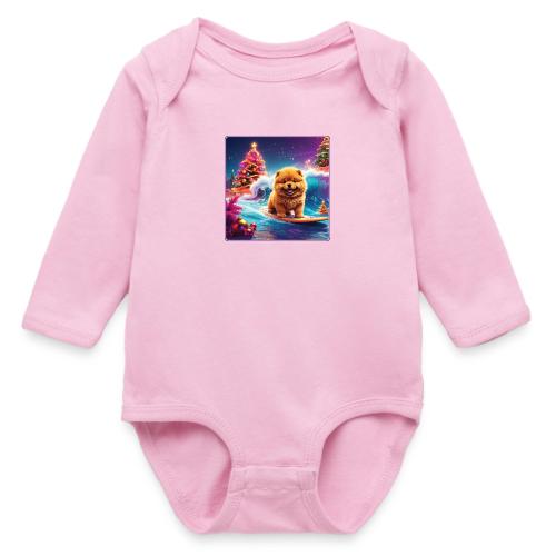 Chow Christmas Surf - Long Sleeve Baby Bodysuit