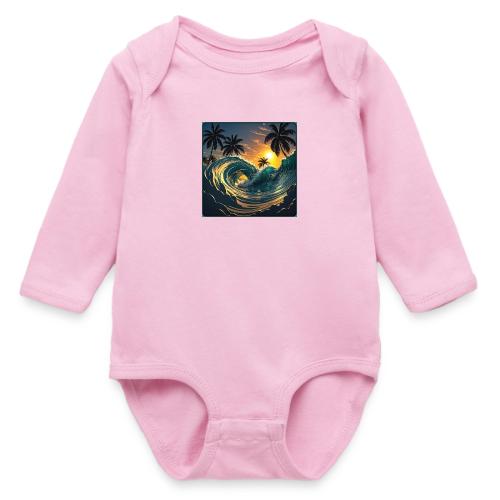 Liquid Morning Wave - Long Sleeve Baby Bodysuit