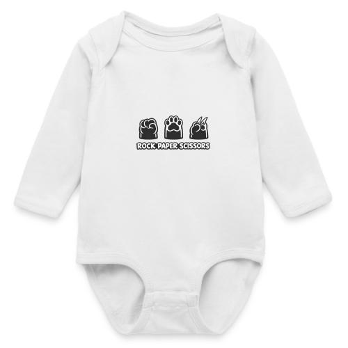 Playful Dog Paw Rock Paper Scissors - Long Sleeve Baby Bodysuit