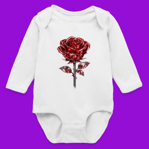 Silver Rose - Long Sleeve Baby Bodysuit