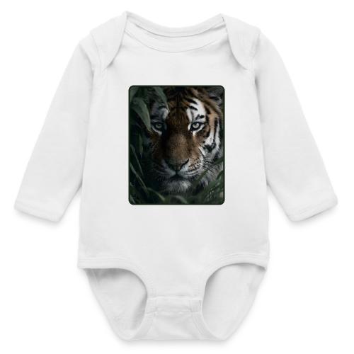 Tiger Jungle Eyes Wildlife Design - Long Sleeve Baby Bodysuit