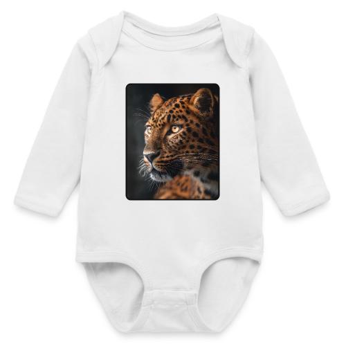 Amur Leopard Face Wildlife Design - Long Sleeve Baby Bodysuit