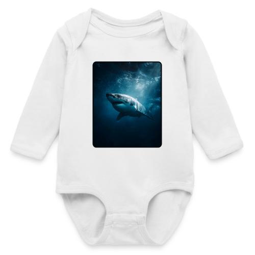 Great White Shark Ocean Design - Long Sleeve Baby Bodysuit