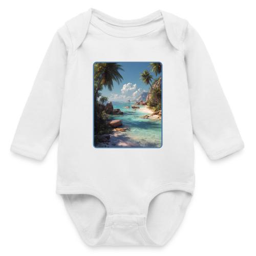 Tropical Island Paradise Ocean Design - Long Sleeve Baby Bodysuit