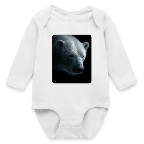 Polar Bear Close-Up Wildlife Design - Long Sleeve Baby Bodysuit