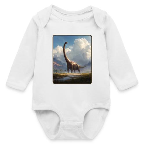 Brachiosaurus Valley Landscape Design - Long Sleeve Baby Bodysuit