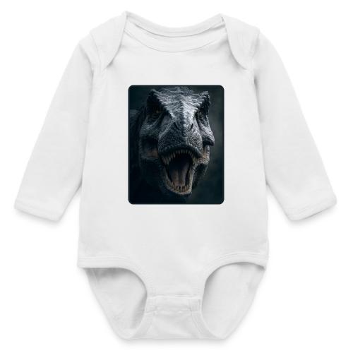 T Rex Cinematic Close-Up Design - Long Sleeve Baby Bodysuit