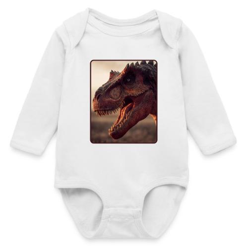 T Rex Roaring Close-Up Design - Long Sleeve Baby Bodysuit
