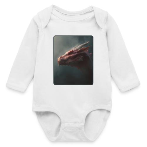 Red Dragon Fog Portrait Design - Long Sleeve Baby Bodysuit