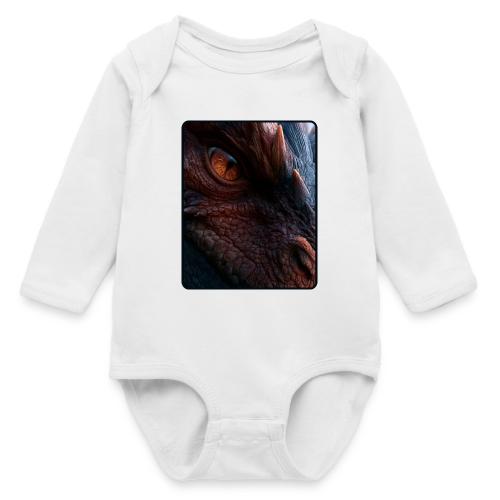 Fierce Ancient Dragon Portrait Design - Long Sleeve Baby Bodysuit