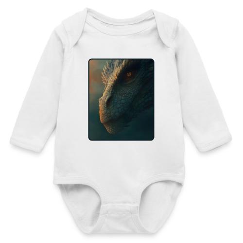 Golden Eye Dragon Close-Up Design - Long Sleeve Baby Bodysuit