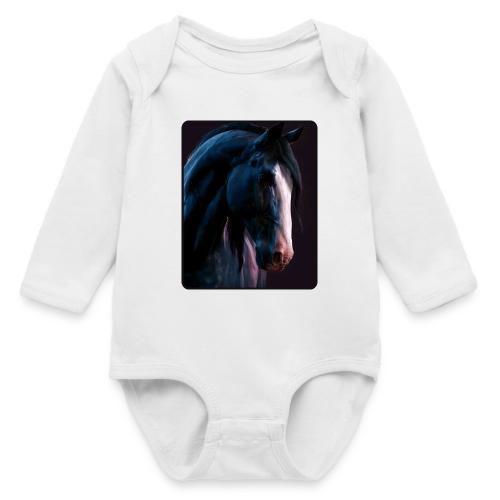 Noble Horse Cinematic Portrait Design - Long Sleeve Baby Bodysuit