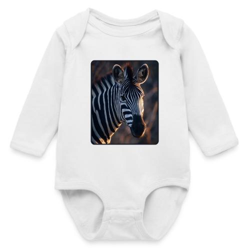 Majestic Zebra Sunset Portrait Design - Long Sleeve Baby Bodysuit