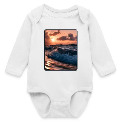 Golden Sunset Ocean Wave - Long Sleeve Baby Bodysuit