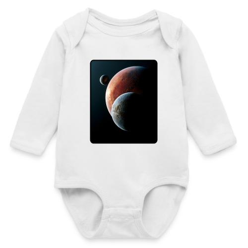 Three Planets Deep Space Design - Long Sleeve Baby Bodysuit