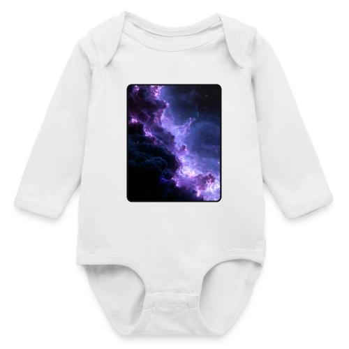 Purple Nebula Space Design - Long Sleeve Baby Bodysuit