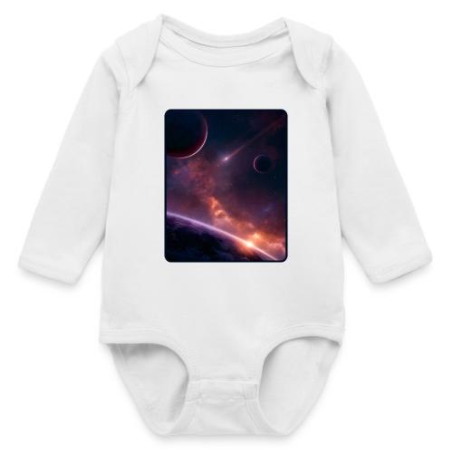 Cosmic Sunset Nebula Space Art - Long Sleeve Baby Bodysuit