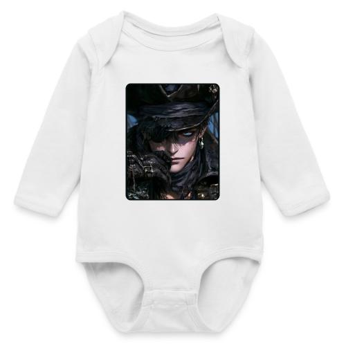 Dark Anime Pirate Warrior - Long Sleeve Baby Bodysuit