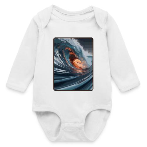 Copper Light Wave - Long Sleeve Baby Bodysuit