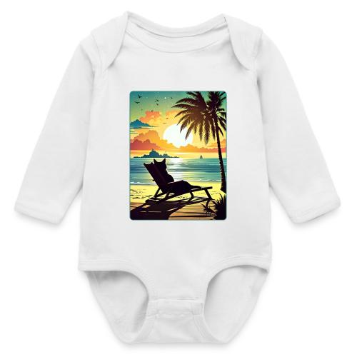 Sunset Cat - Long Sleeve Baby Bodysuit