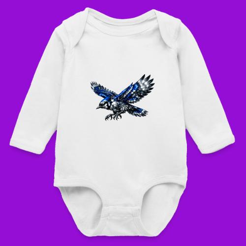 Silver Blue Jay Dive - Long Sleeve Baby Bodysuit