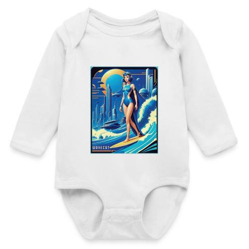 Art Deco City Surfer - Long Sleeve Baby Bodysuit