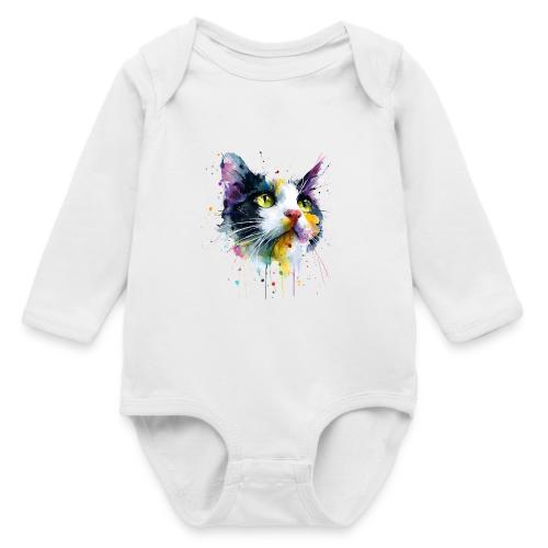 Cat: Painted Purr Expression - Long Sleeve Baby Bodysuit