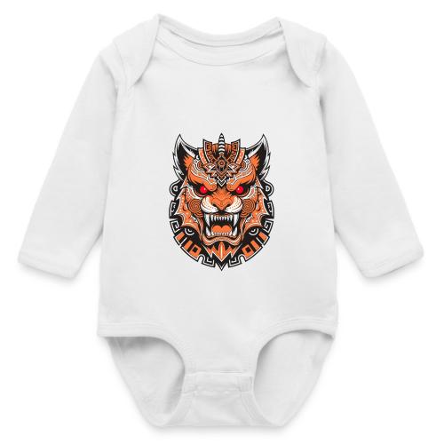 Tribal Demon Wolf Mask - Long Sleeve Baby Bodysuit