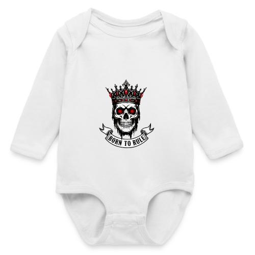 Born to Rule Skull King - Long Sleeve Baby Bodysuit
