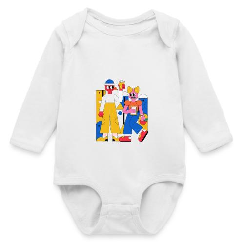 Bold Geometric Duo Pop Art - Long Sleeve Baby Bodysuit