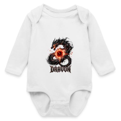 Dravon Fire Dragon Dark Fantasy Graphic T-Shirt - Long Sleeve Baby Bodysuit
