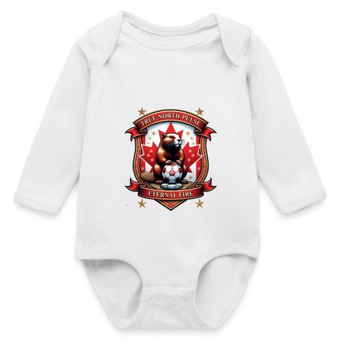 Canada Beaver Crest T-Shirt, Pride Badge Gift - Long Sleeve Baby Bodysuit