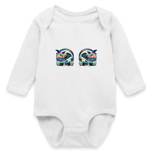Moonlight Sun Waves - Long Sleeve Baby Bodysuit