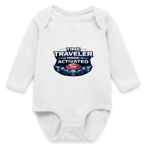 Time Traveler Mode – Futuristic Neon Sci-Fi Tee - Long Sleeve Baby Bodysuit