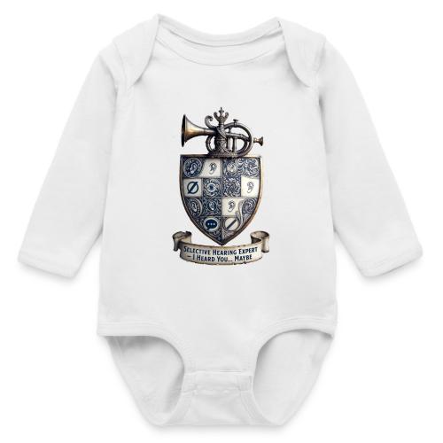 Selective Hearing Expert Crest T Shirt - Long Sleeve Baby Bodysuit