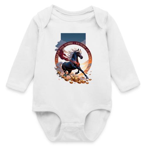 Year of the Horse Dawn T Shirt,Lunar New Year Gift - Long Sleeve Baby Bodysuit