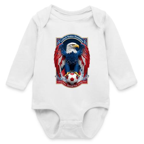 USA Eagle Emblem T Shirt, USA Soccer Pride Gift - Long Sleeve Baby Bodysuit