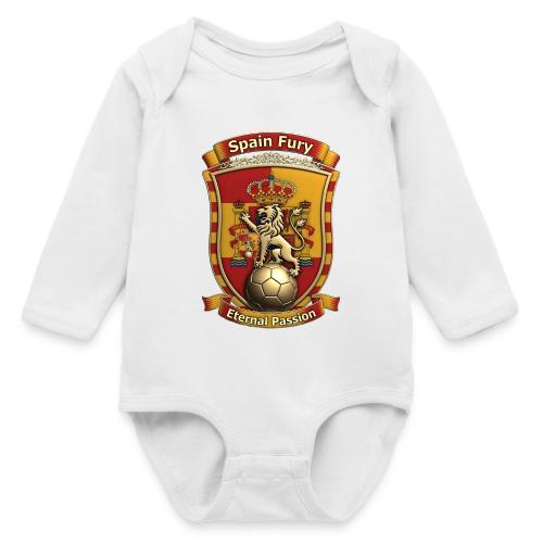 Spain Lion Fury T-Shirt, Spanish Crest Gift - Long Sleeve Baby Bodysuit