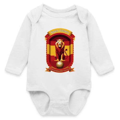 Spain Lion Victory T-Shirt, Flag Pride Crest Gift - Long Sleeve Baby Bodysuit