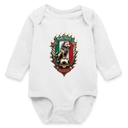 Italy Wolf Fury T-Shirt, Italian Flag Pride Gift - Long Sleeve Baby Bodysuit