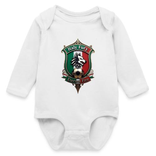 Italy heritage Wolf Fury Tee, Pride Badge Gift - Long Sleeve Baby Bodysuit