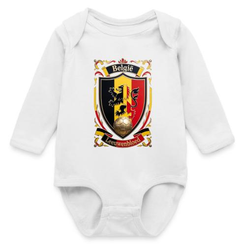 Belgium Lion Crest T-Shirt, Belgian Flag Gift - Long Sleeve Baby Bodysuit