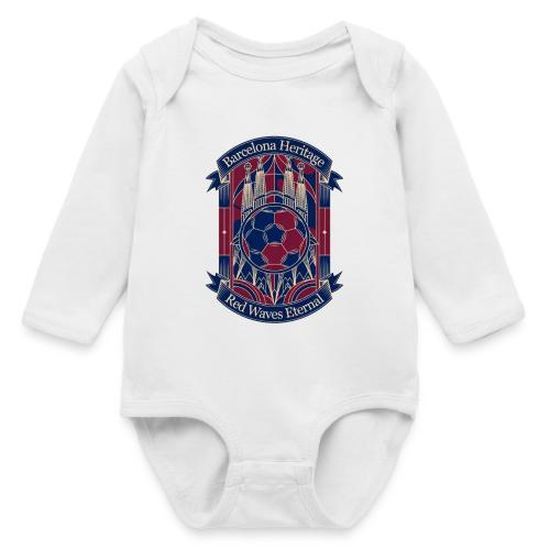 Barcelona Red Heritage T Shirt, Barsa fan Gift - Long Sleeve Baby Bodysuit