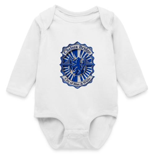 Chelsea Blue Bridge T Shirt, Soccer Fan Gift - Long Sleeve Baby Bodysuit